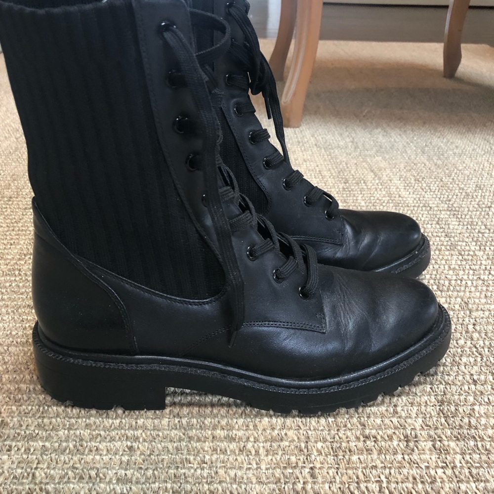 Sam Edelman lace up Lydell mixed media combat boots. Great condition!